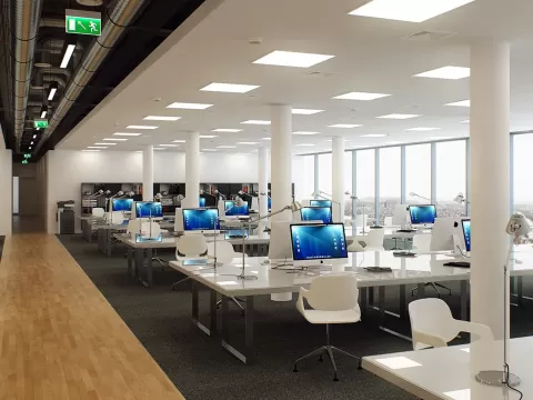Офисные LED светильники в современном офисе 7